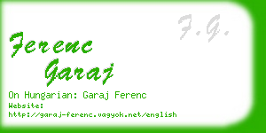 ferenc garaj business card